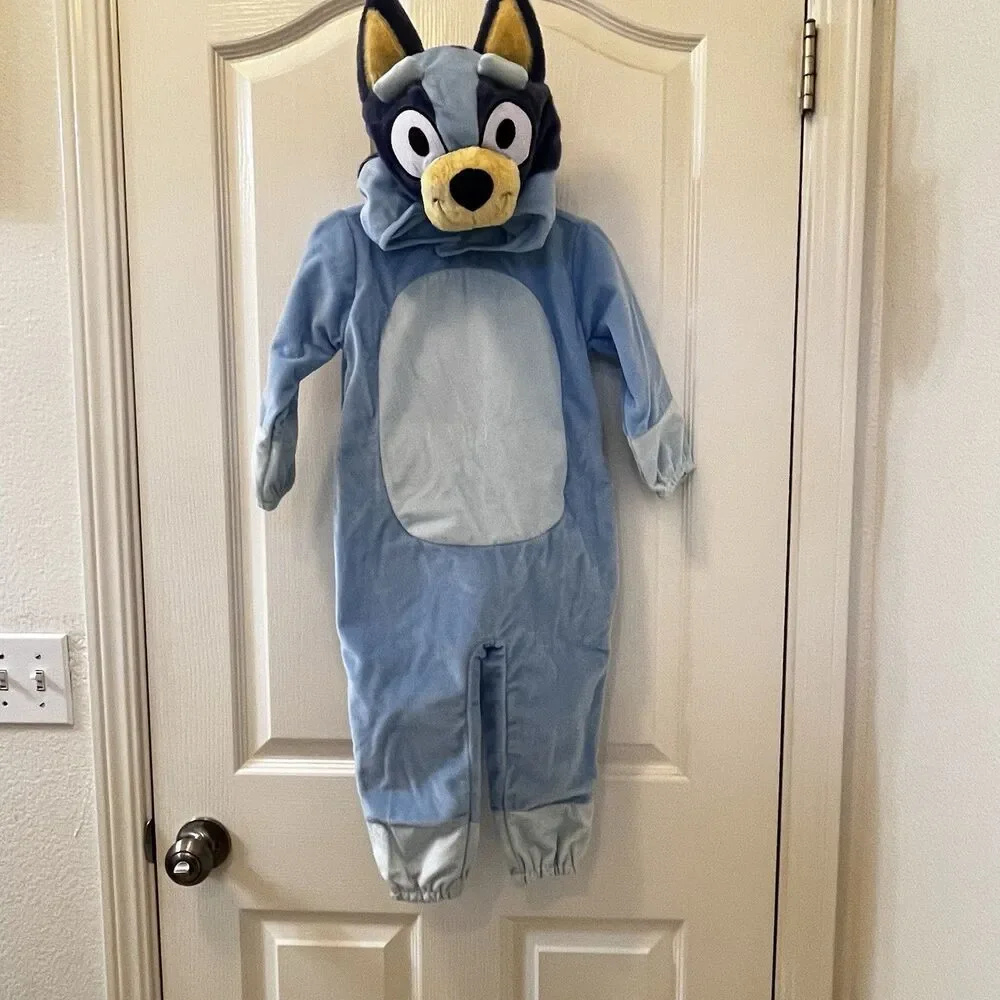 Suit Yourself Costume Co Bluey Costume Jumpsuit Headpiece Tail Toddler Size 2T